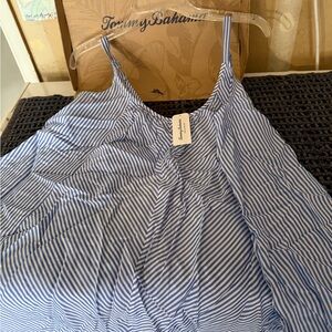 Tommy Bahama Women's Blue and White Striped Camisole